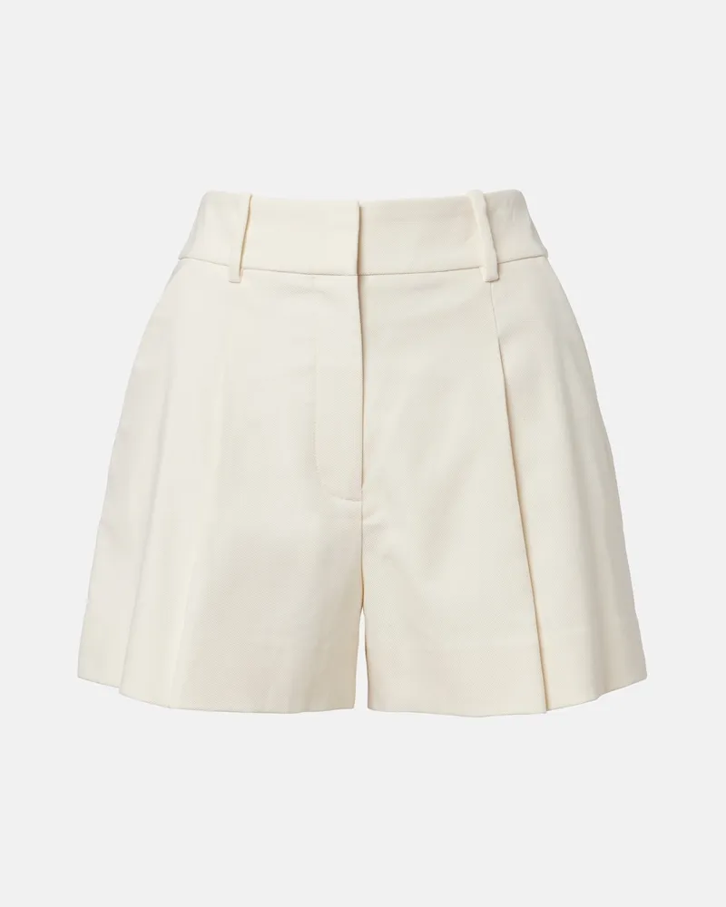 Veronica Beard Shorts Craig in twill di misto cotone Bianco