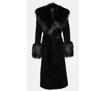 Cappotto in lana e cashmere con pelliccia sintetica