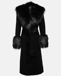 Dolce & Gabbana Cappotto in lana e cashmere con pelliccia sintetica Nero