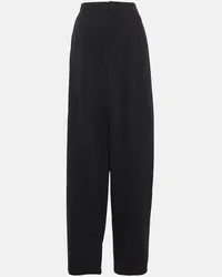 Stella McCartney Pantaloni tapered in lana a vita alta Nero