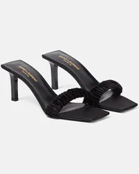 Saint Laurent Sandali Sin 70 in velluto Nero