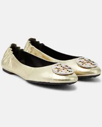 Tory Burch Ballerine Claire in pelle metallizzata Oro