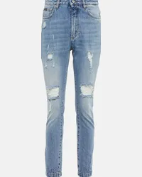 Dolce & Gabbana Jeans skinny a vita alta distressed Blu