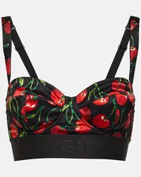 Dolce & Gabbana Bralette Cherry in misto seta Multicolore