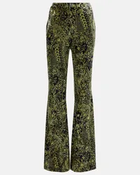 Diane von Furstenberg Pantaloni flared Ruthette in velluto Verde