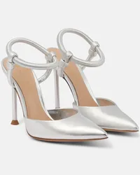 Gianvito Rossi Pumps slingback 105 in pelle metallizzata Metallizzato