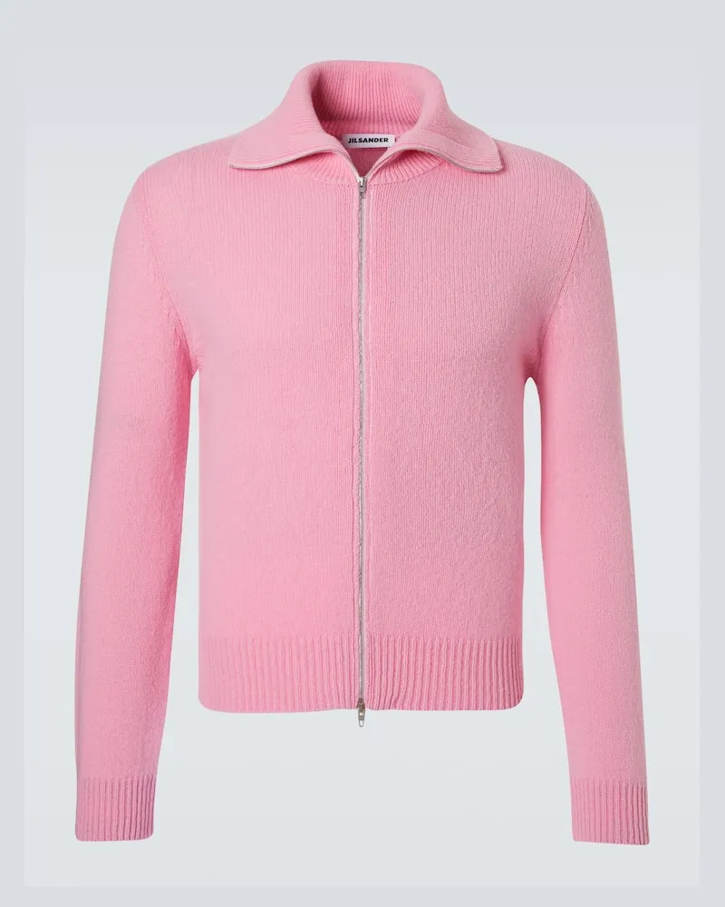 Jil Sander Pullover in misto lana con zip Rosa