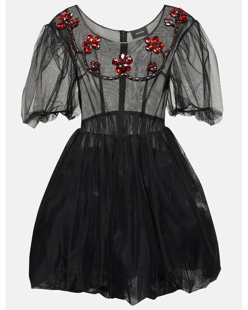 Simone Rocha Miniabito in tulle con decorazione Nero