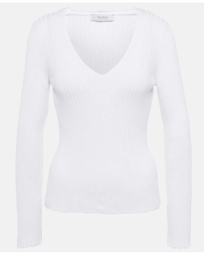 Max Mara Leisure - Pullover Calcio a coste Bianco