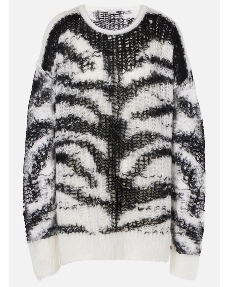 Stella McCartney Pullover in misto lana con stampa Bianco