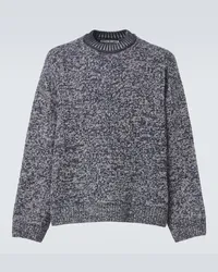 Acne Studios Pullover in jacquard di misto lana lamé Blu