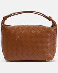 Bottega Veneta Beauty case Mini Wallace in pelle Intrecciato Marrone