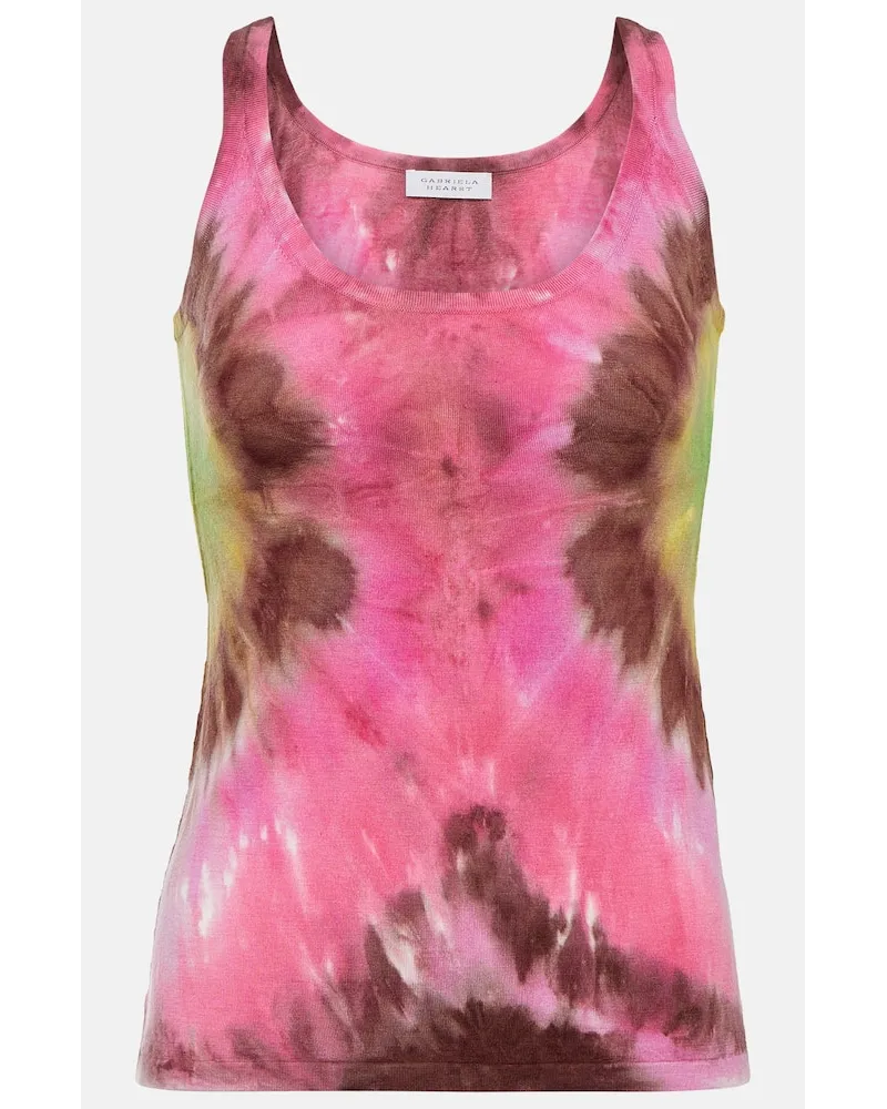Gabriela Hearst Top Graham in cashmere tie-dye Rosa