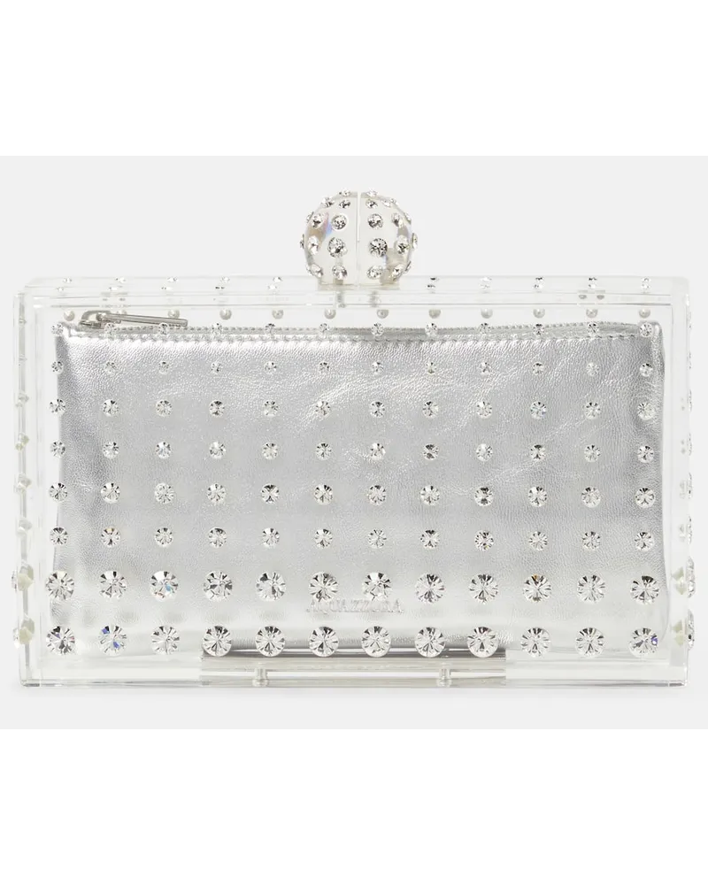 Aquazzura Clutch Tequila con cristalli Argento