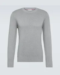 Brunello Cucinelli Pullover in cotone a coste Grigio