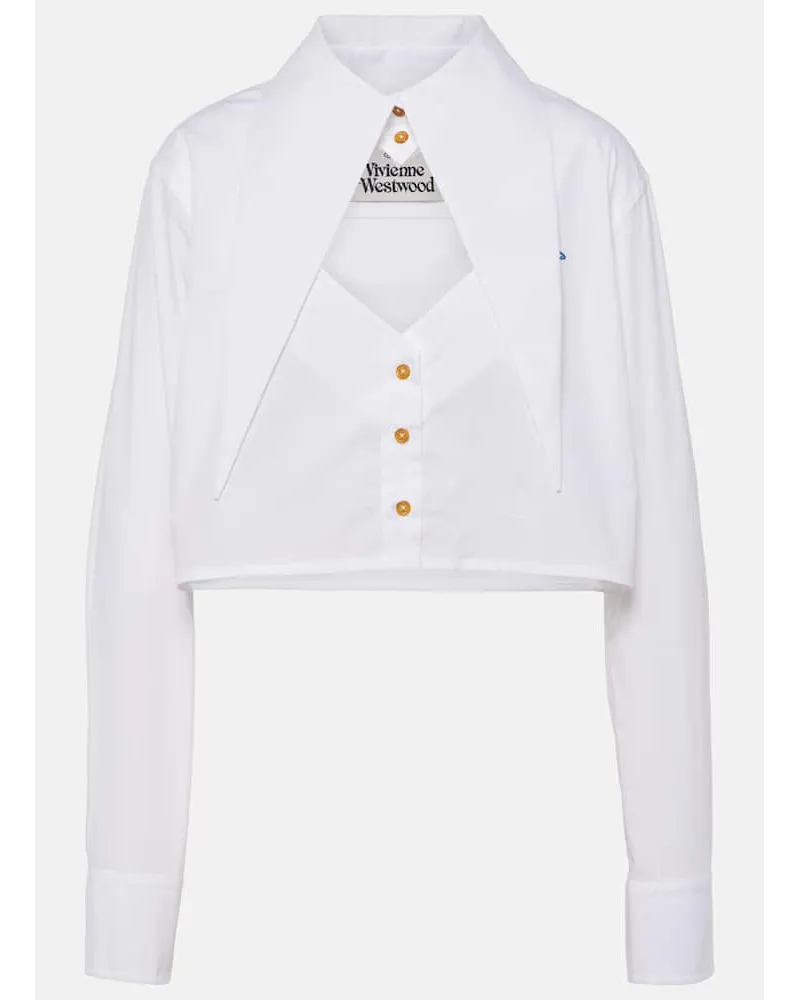 Vivienne Westwood Camicia cropped Heart in cotone Bianco