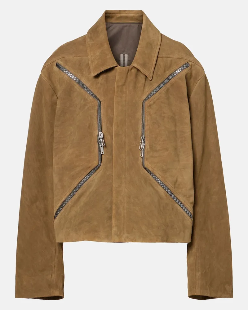 Rick Owens Giacca Blixa in suede Beige