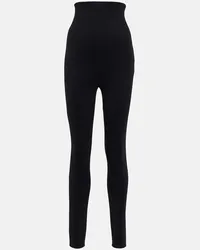 Prada Leggings con logo a vita alta Nero