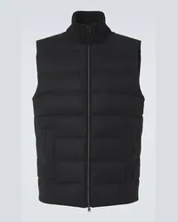 Herno Gilet imbottito in seta e cashmere Nero