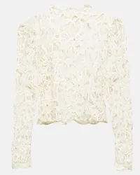 Isabel Marant Top Neline in cotone con ricamo Bianco