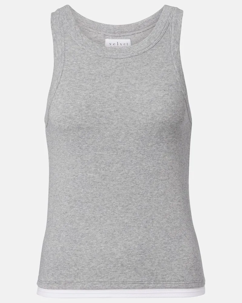 Velvet Tank top Orion a coste Grigio