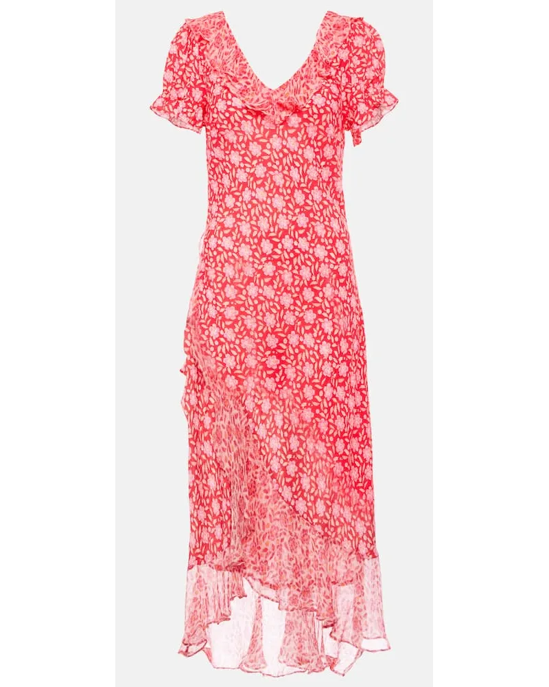RIXO Abito midi Clementina in crÃªpe Rosso