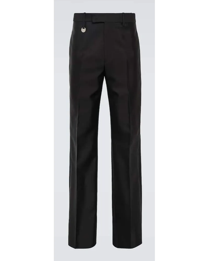 Burberry Pantaloni regular EKD in lana e seta Nero