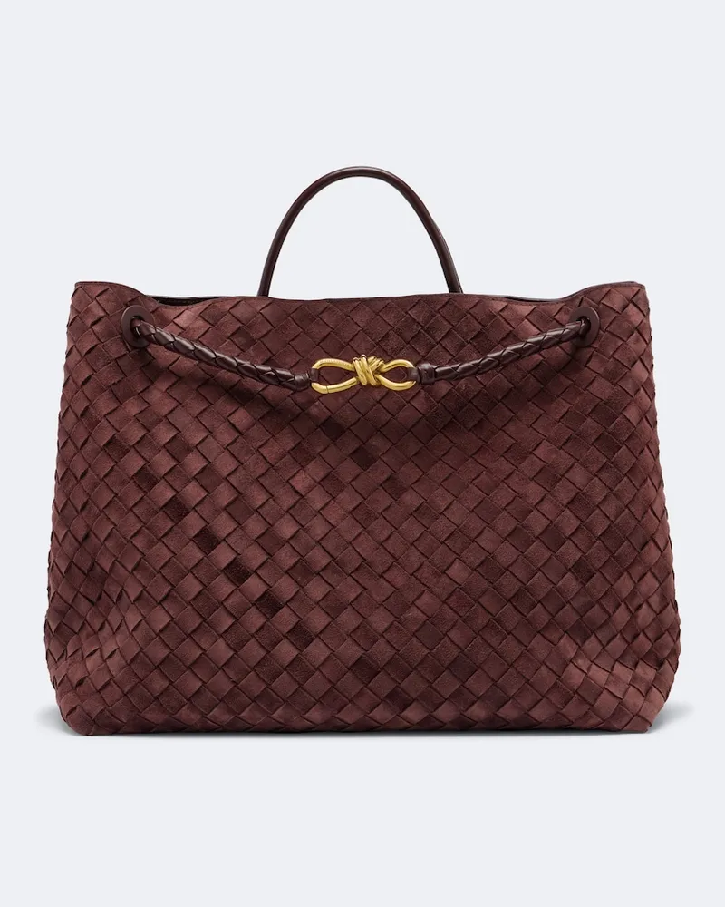 Bottega Veneta Shopper Andiamo Large in suede Borgogna