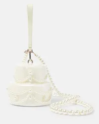 Simone Rocha Clutch Cake con perle bijoux Bianco