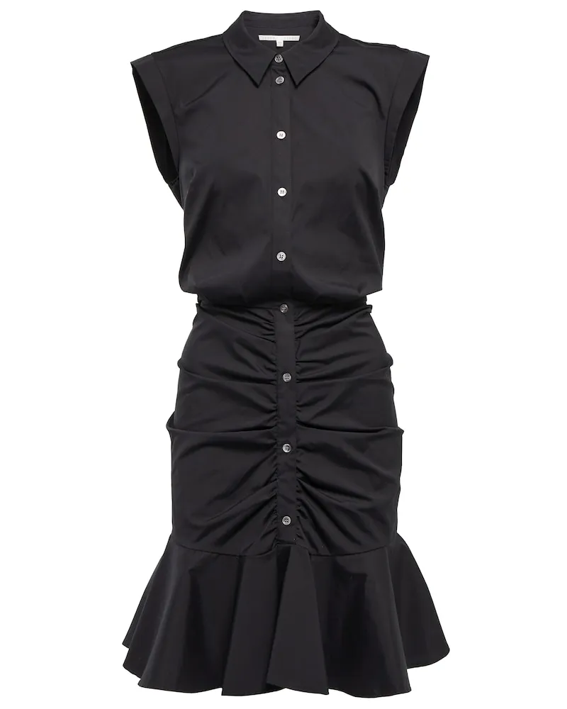 Veronica Beard Miniabito Bell in popeline con ruches Nero