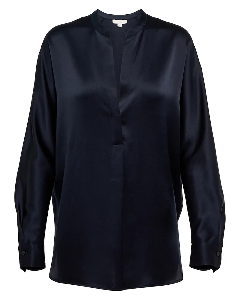 Vince Camicia in seta Blu