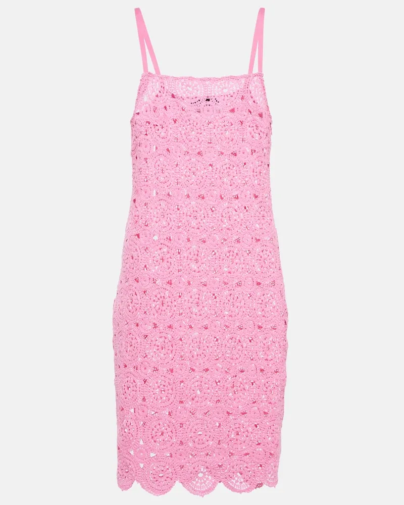 ROTATE Birger Christensen Miniabito Silke in crochet Rosa