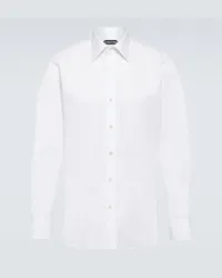 Tom Ford Camicia in popeline di cotone Bianco