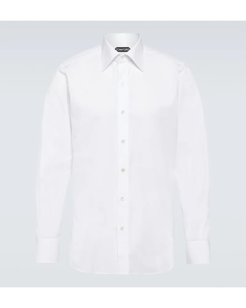 Tom Ford Camicia in popeline di cotone Bianco