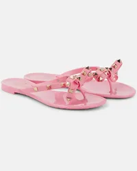 Valentino Garavani Sandali infradito Rockstud in PVC Rosa