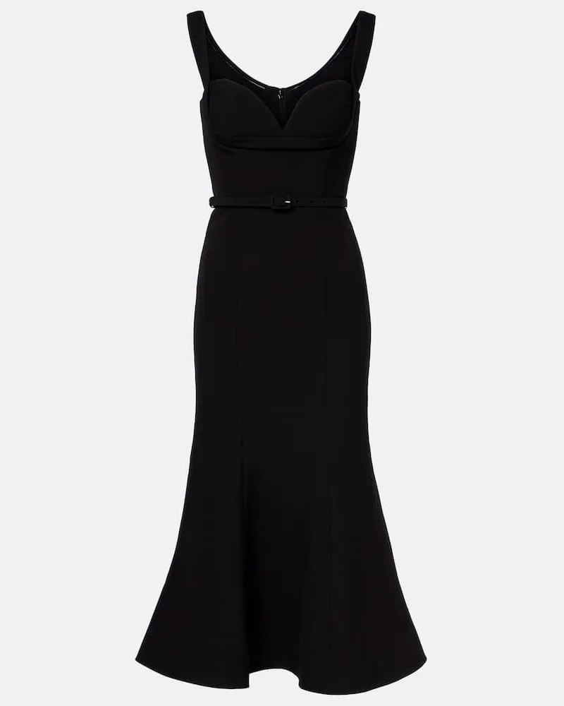 Roland Mouret Abito midi con cintura Nero