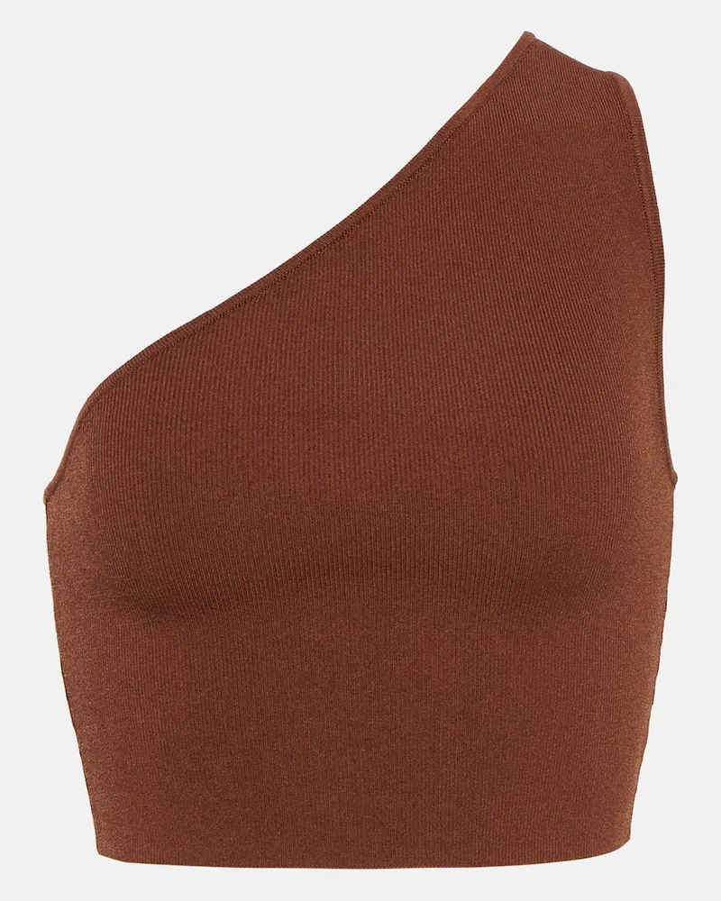 STAUD Crop top Lexi in maglia a coste Marrone