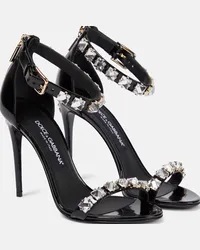 Dolce & Gabbana Sandali in vernice con cristalli Nero