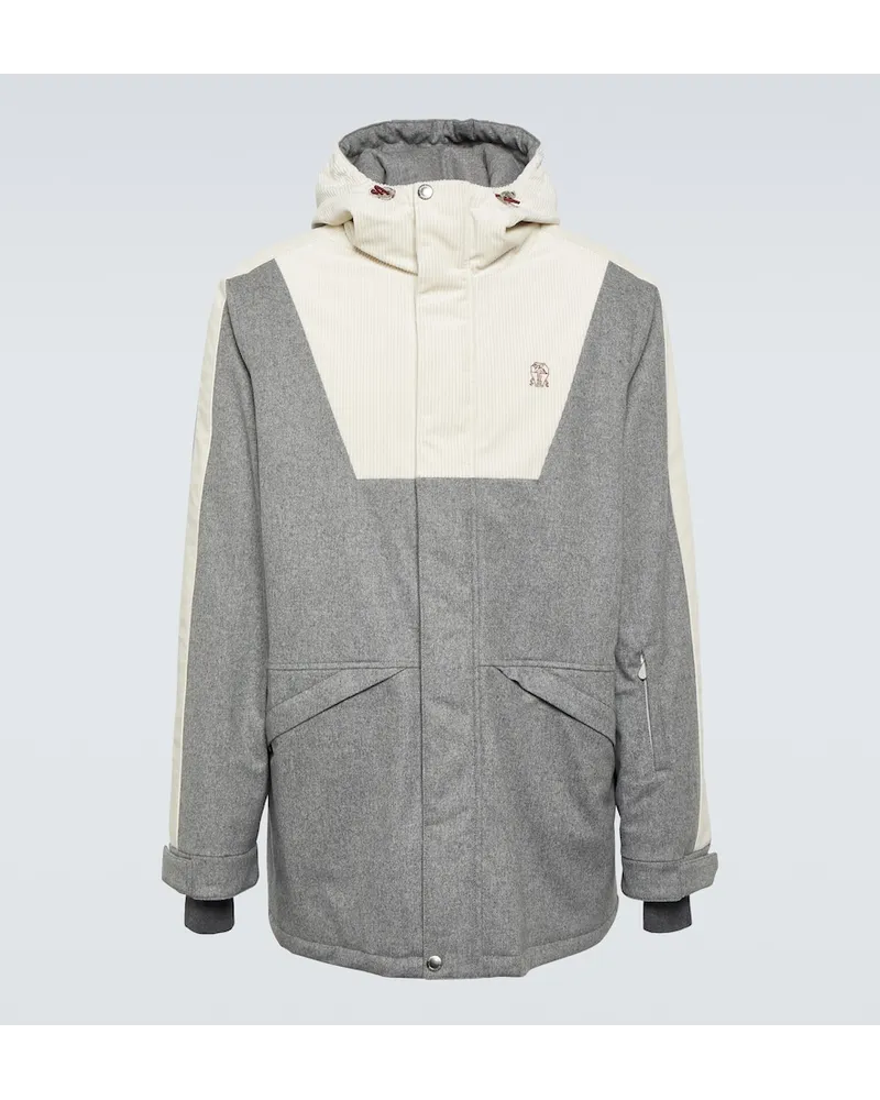 Brunello Cucinelli Giacca in lana con imbottitura Multicolore