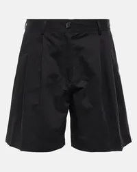 Totême Shorts Bermuda in twill a vita media Nero