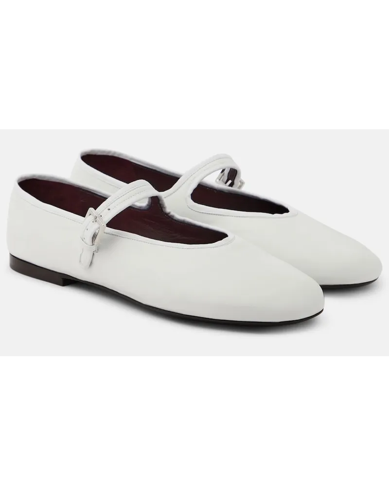 The Row Ballerine Mary Jane in pelle Bianco
