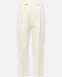 Loro Piana Pantaloni in lino e cotone Bianco