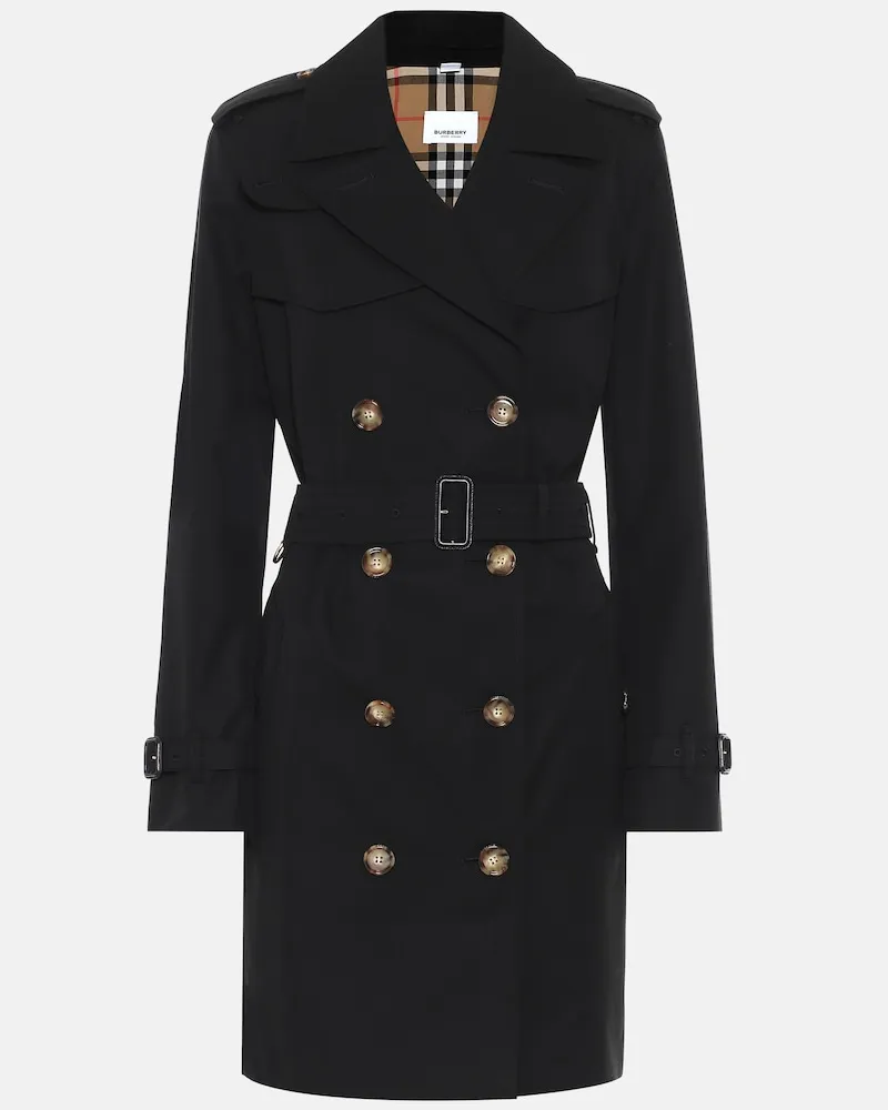 Burberry Trench Waterloo in gabardine di cotone Nero