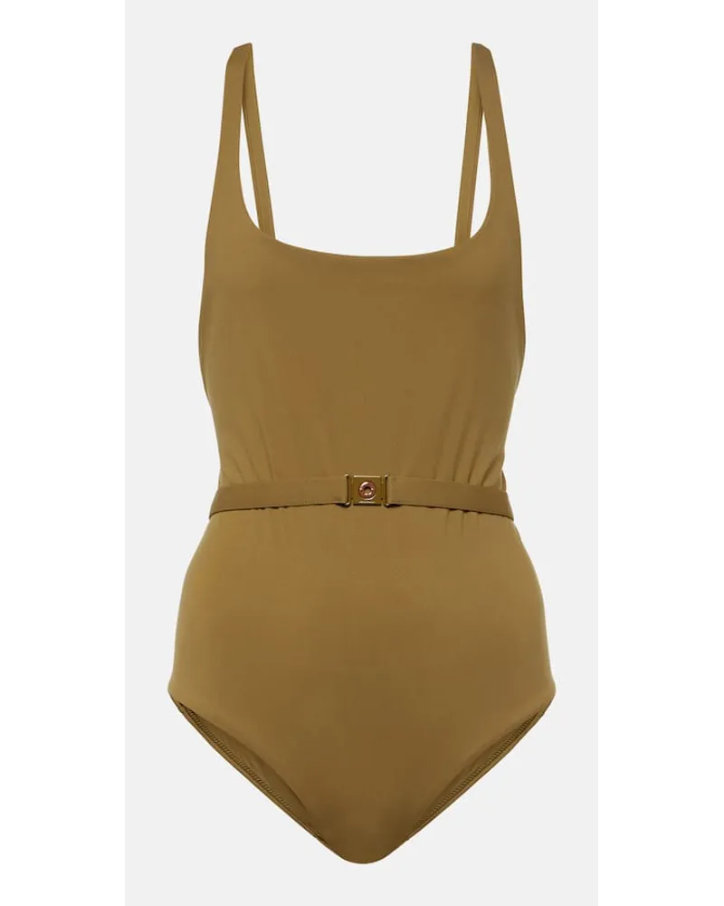 Loro Piana Costume intero con cintura Verde