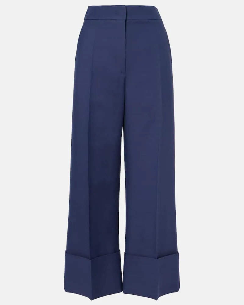 Valentino Garavani Pantaloni a gamba larga in Crepe Couture Blu