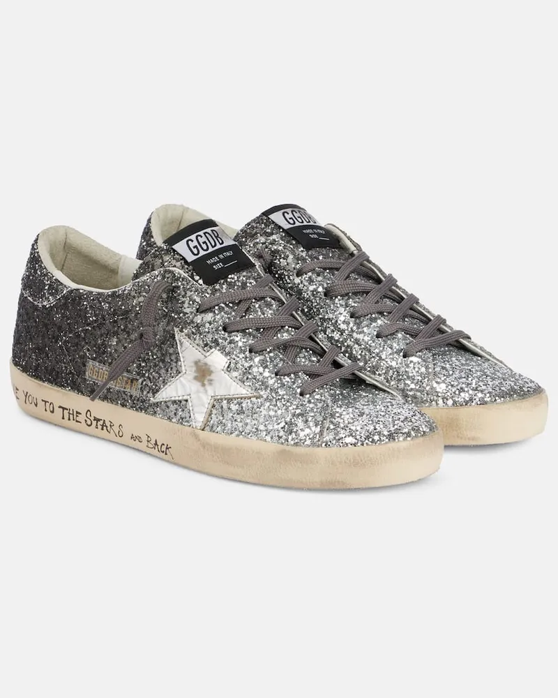 Golden Goose Sneakers Ball Star con glitter Argento