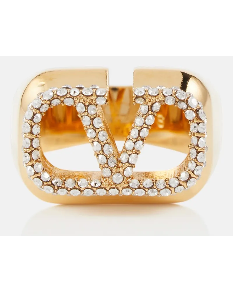 Valentino Garavani Anello VLogo Signature con cristalli Oro