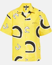 Jacquemus Camicia bowling Jean in cotone con stampa Giallo