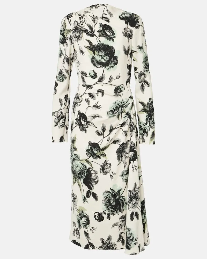 Erdem Abito midi con stampa Bianco
