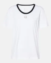 Givenchy T-shirt 4G in jersey di cotone con cristalli Bianco